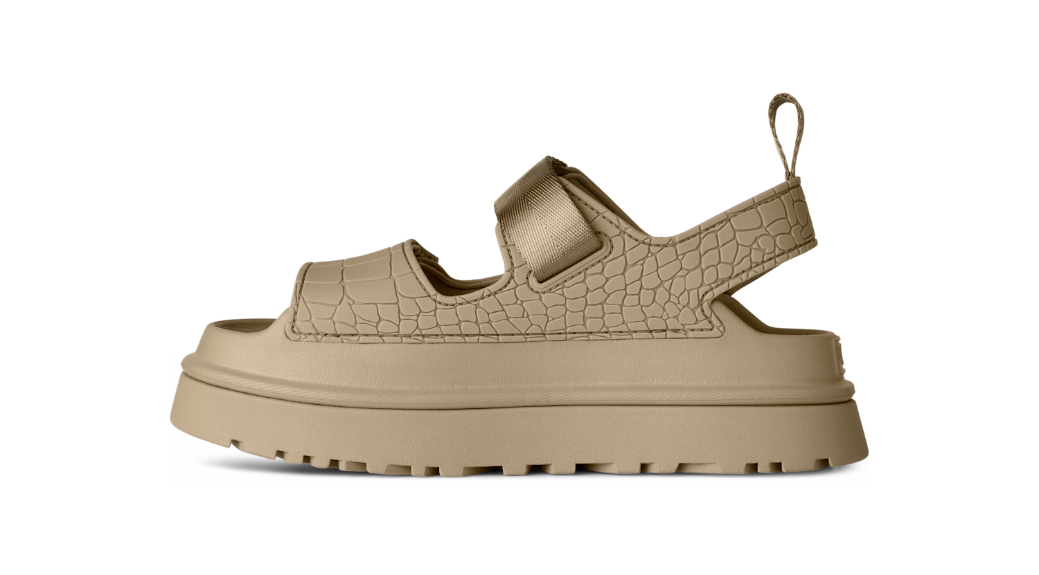 UGG GoldenGlow Embossed Sandal Mustard Seed