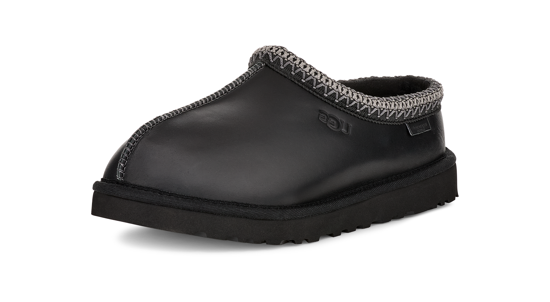 UGG Tasman LTHR Regen Slipper Black, Black (1163890-BLK)