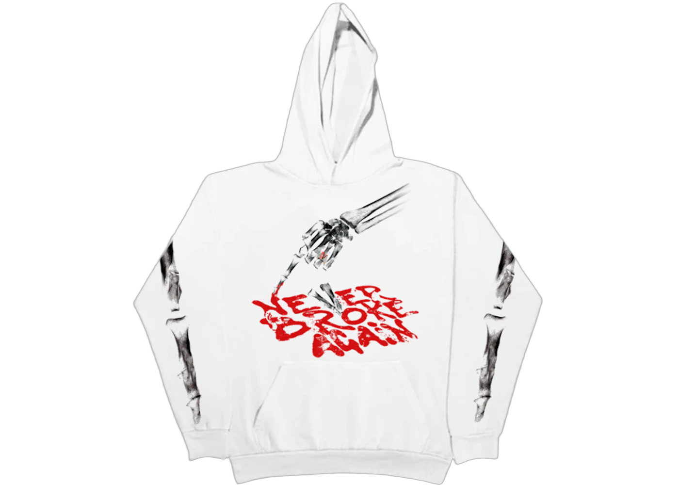 Vlone x Never Broke Again Bones Hoodie White