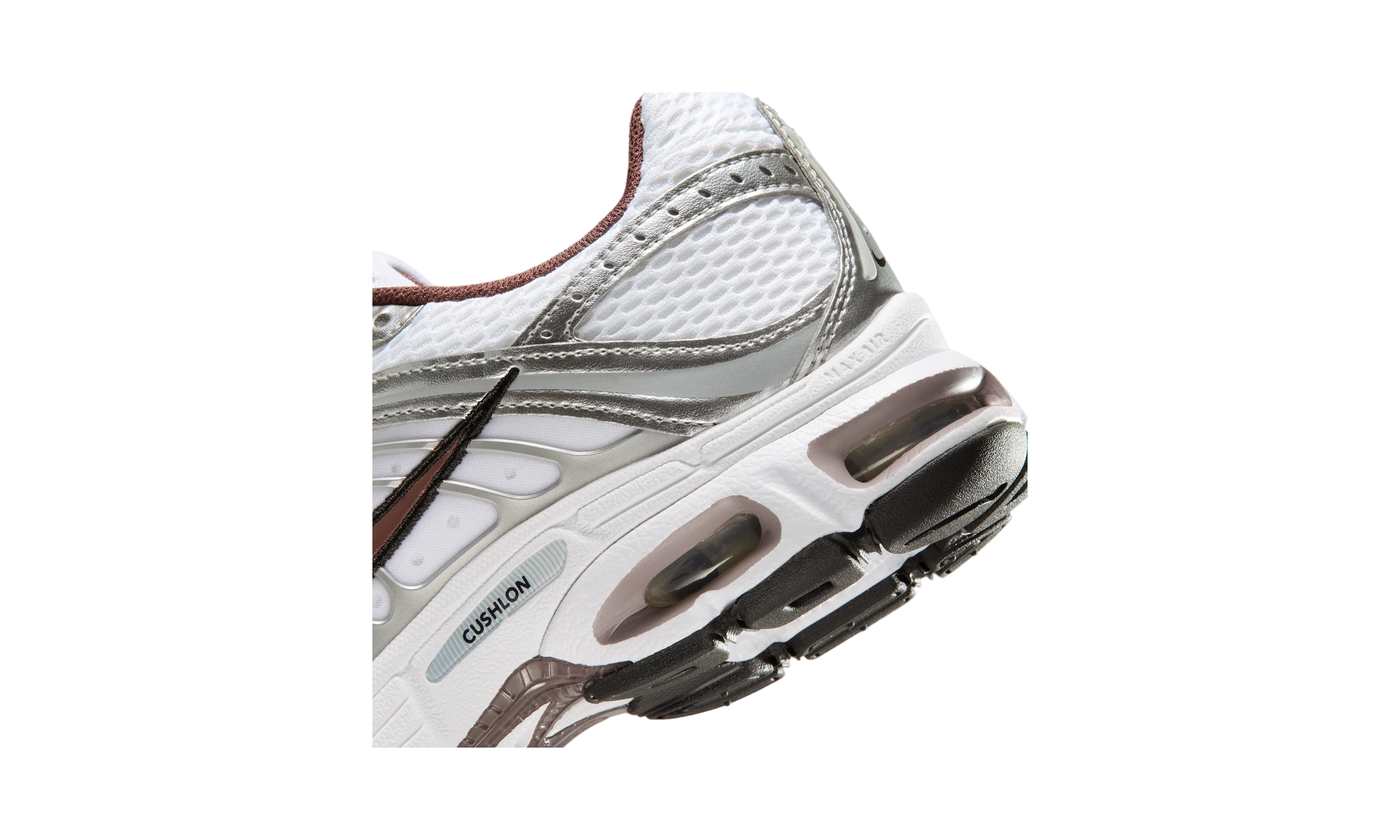 Nike Air Max Moto 2K shoes with reflective accents White/Metallic Silver/Black/Tattoo