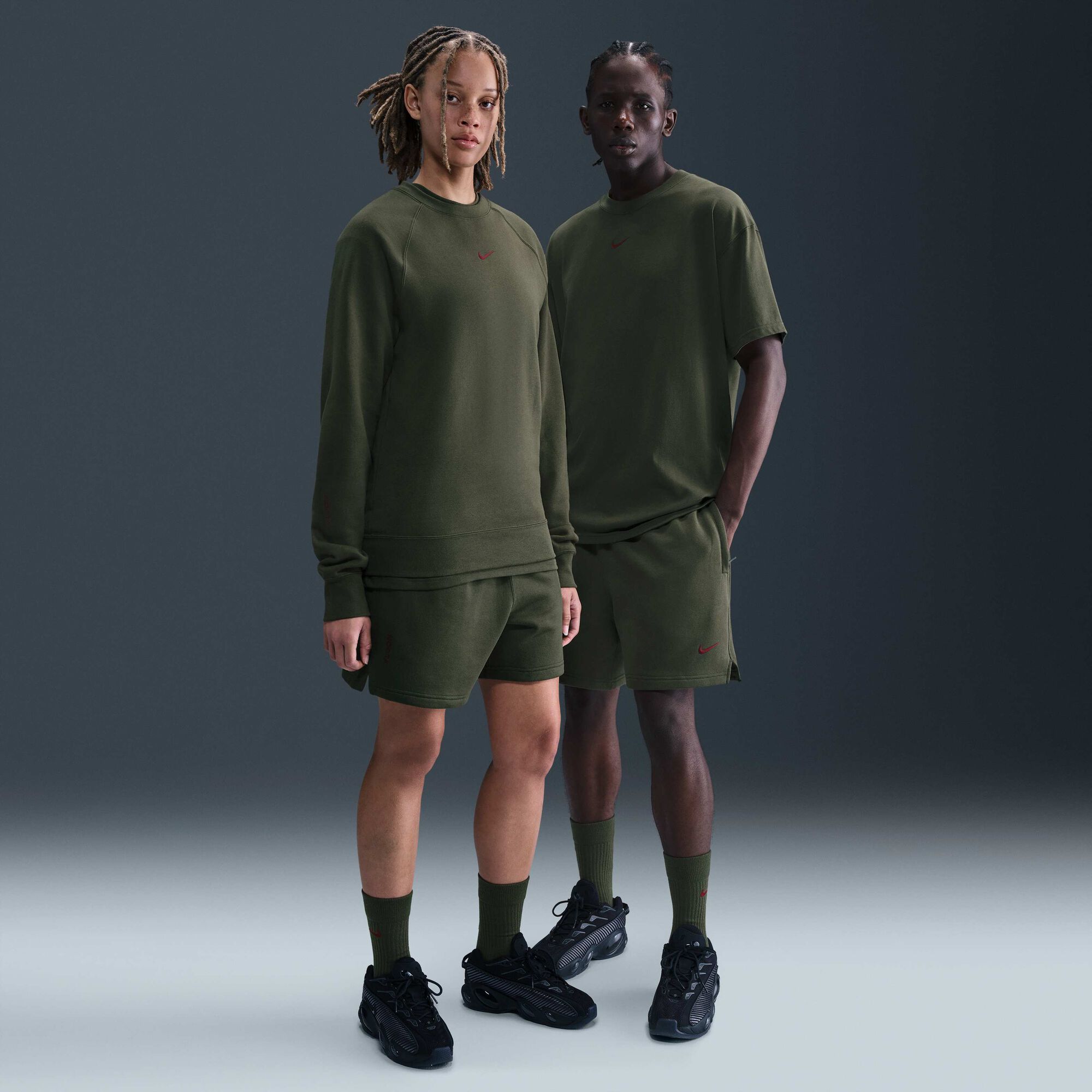 NOCTA Cardinal Fleece Shorts Cargo Khaki/Team Red