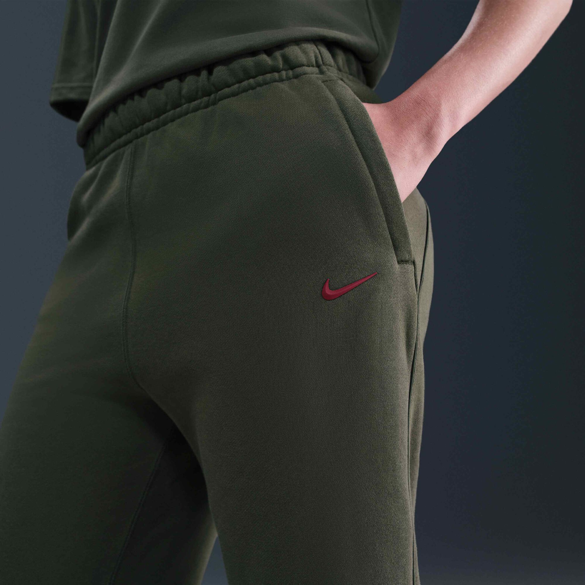 NOCTA NOCTA Fleece CS Tracksuit Bottoms Cargo Khaki/Team Red
