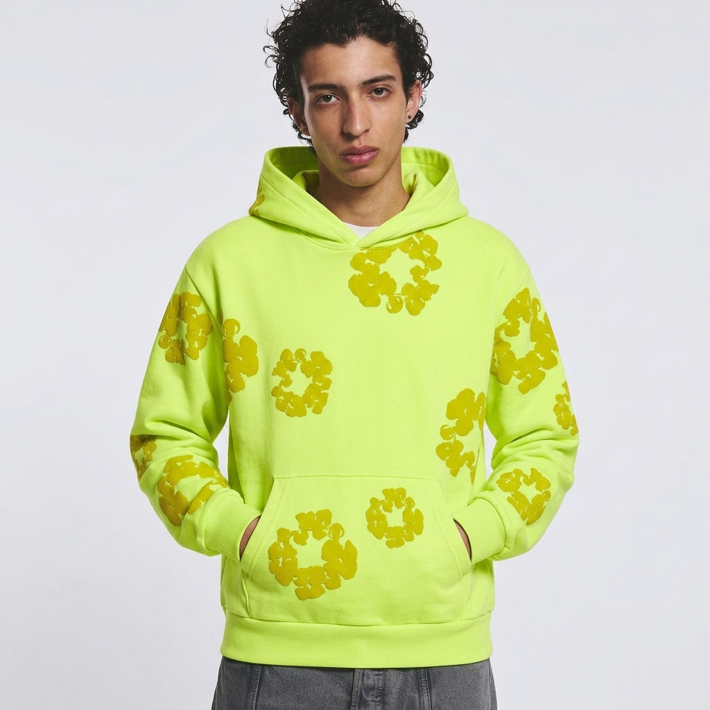 Denim Tears Mono Cotton Wreath Hoodie Neon Green