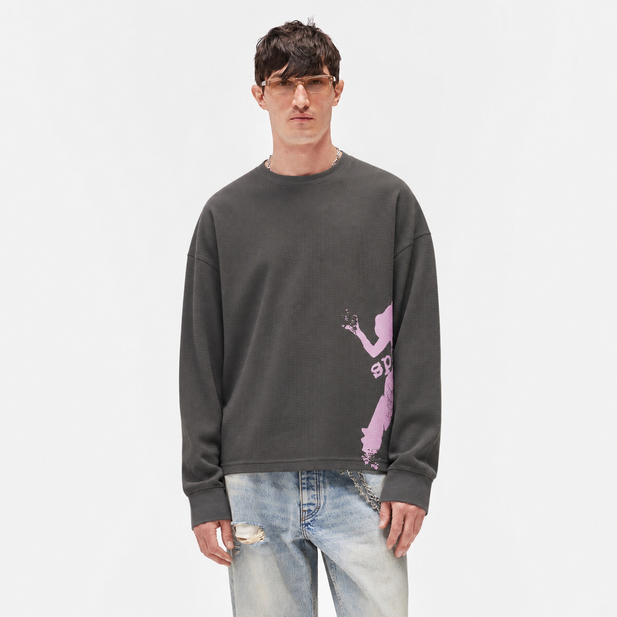 Sp5der 5EX Girl Thermal L/S T-Shirt Dark Grey