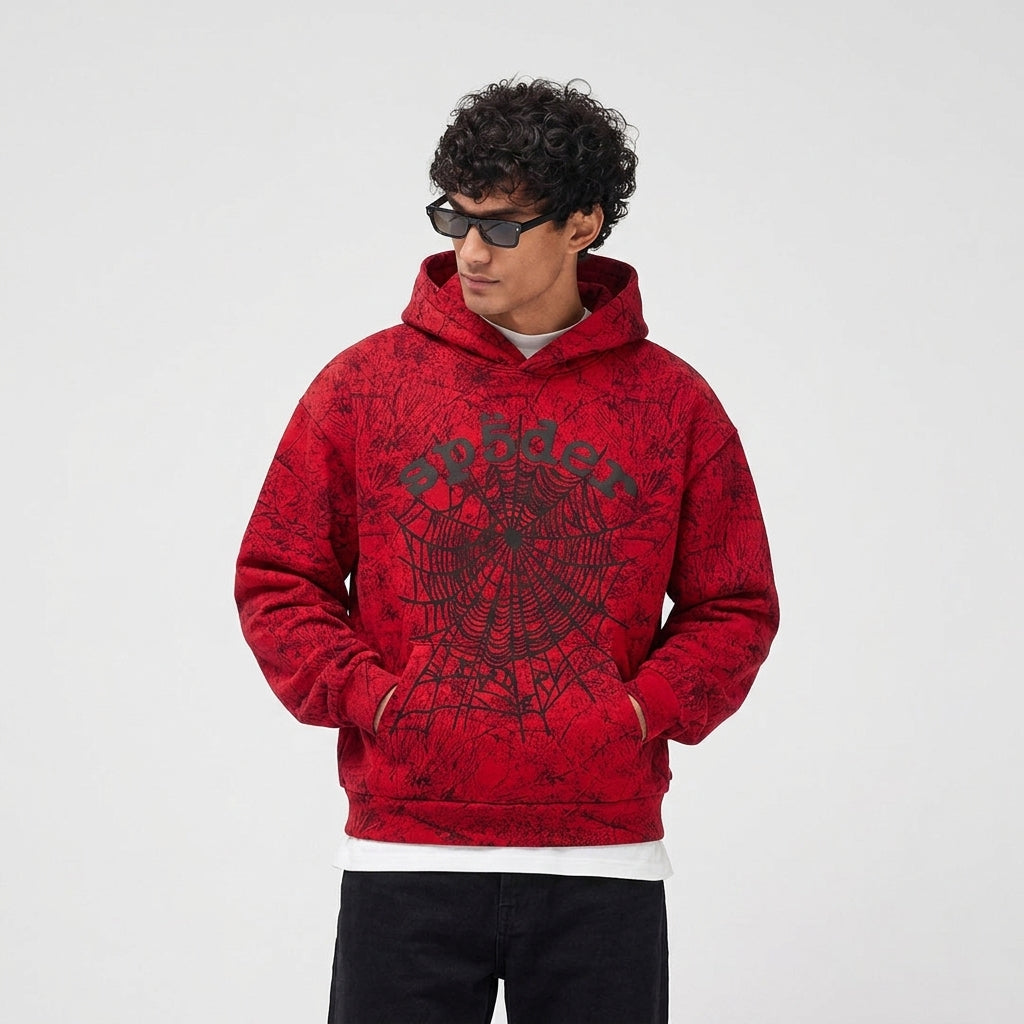 Sp5der OG Tree Camo Hoodie Red