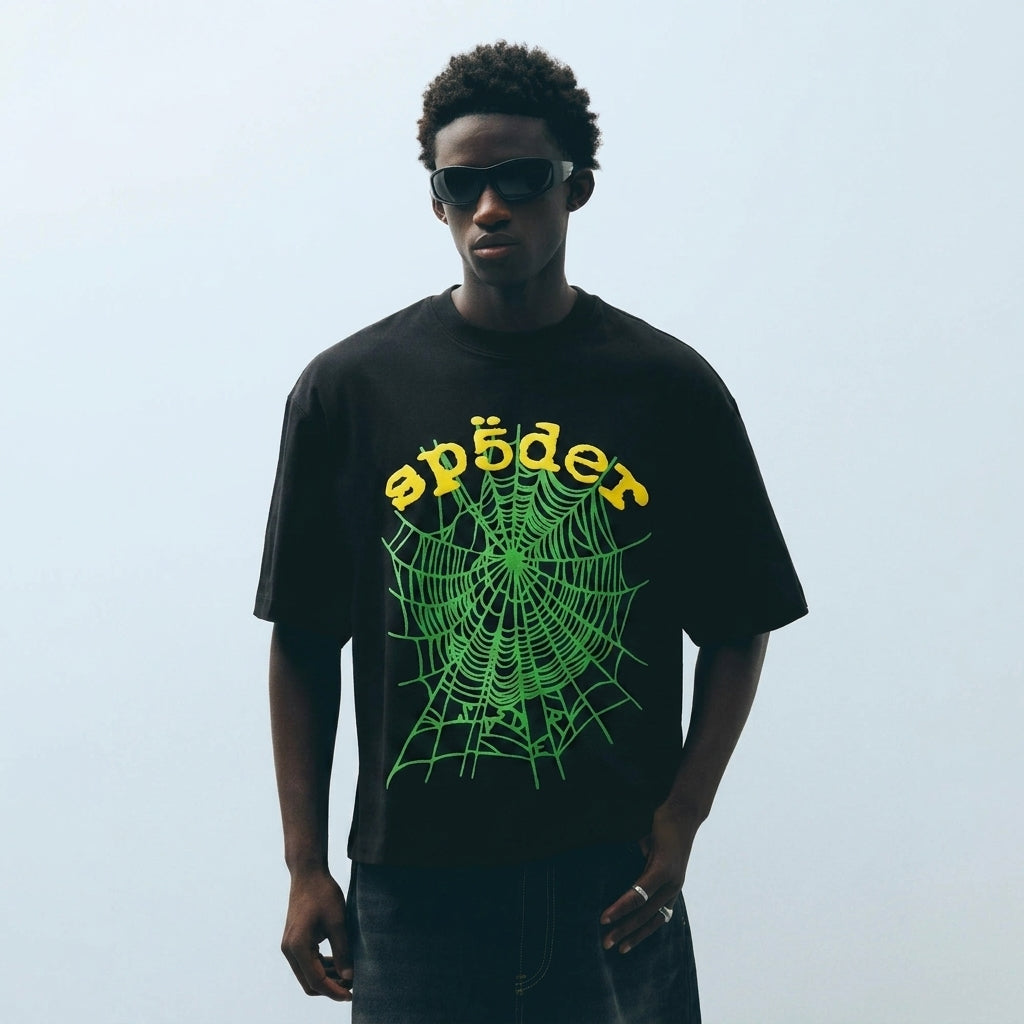 Sp5der OG Web V2 T-Shirt Black/Multicolor