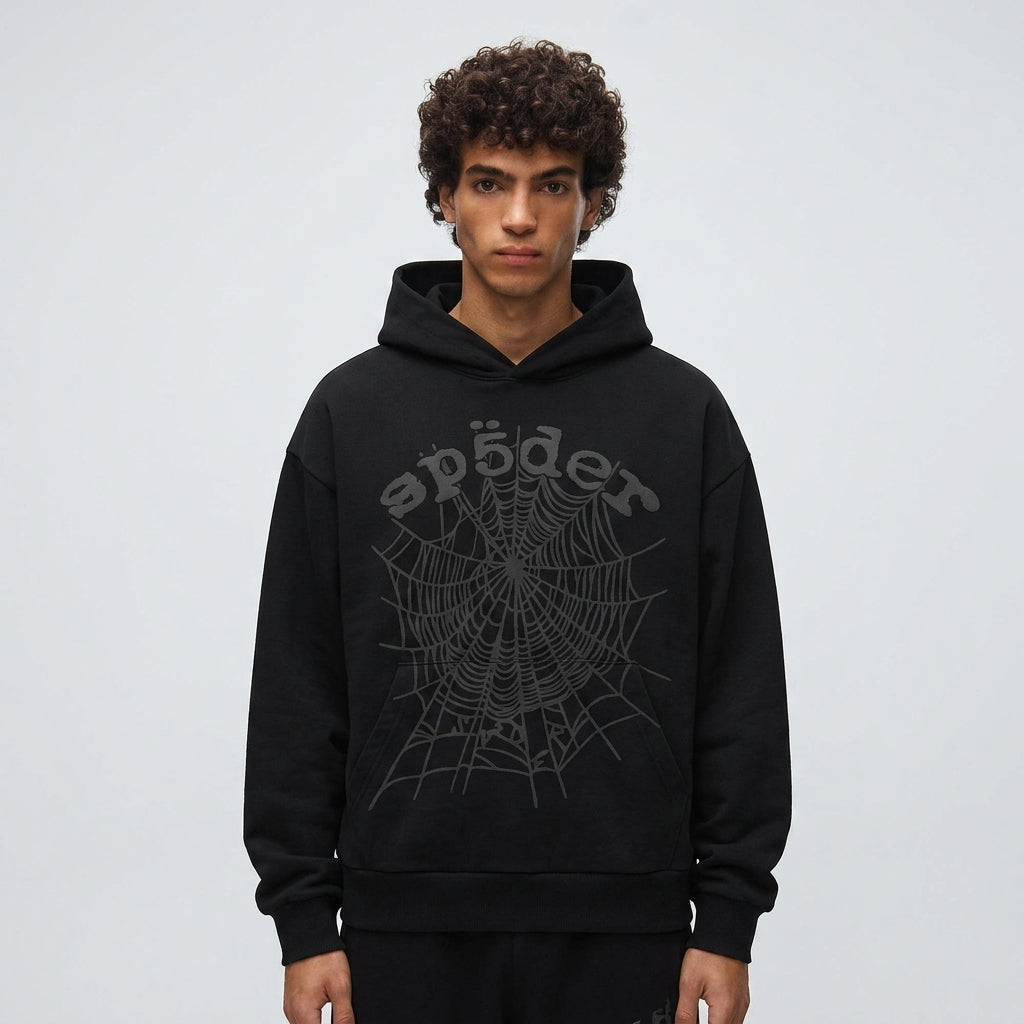 Sp5der Phantom Web Hoodie Black