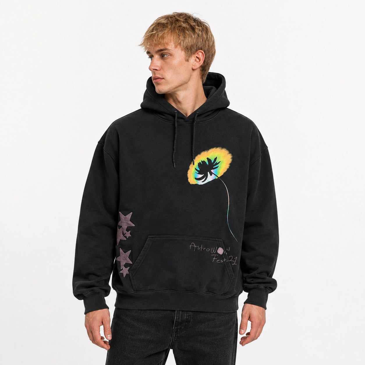 Travis Scott Face Melt Hoodie Black